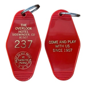 Red Gold Printed HAUNTED HOTEL 237 Keytag