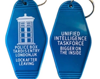 Dr. Who “tardis” inspired keytag