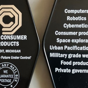 Dystopian ROBOCOP OCP Movie consumer products inspired keytag