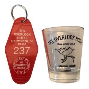 Red  Haunted  HOTEL combo Shotglass and keytag