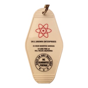 Dr. E Brown Enterprises back to the future inspired keytag