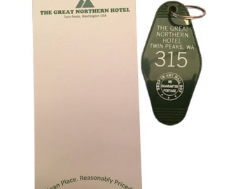 COMBO - TWIN PEAKS inspired '315' Keytag and Great Northern Notepad