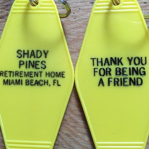 On Sale Yellow Golden Girls Inspired Keytag image 1