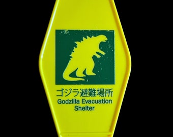 Godzilla Evacuation Center Key Tag: Prepare for the Apocalypse in Style