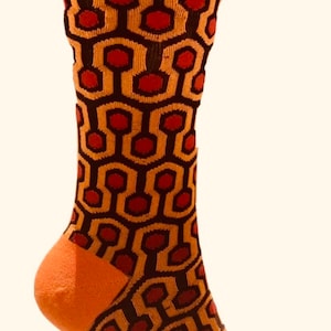 The SHINING sock inspired OVERLOOK HOTEL rug inspired crew sock