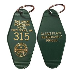 Gold Printed TWIN PEAKS inspired Great Northern Keytag - On Sale!