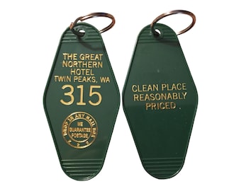Gold Printed TWIN PEAKS inspired Great Northern Keytag - On Sale!