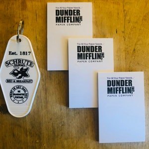 Schrute Farms OFFICE combo - 3 mini notepads and a keytag Ships December 5
