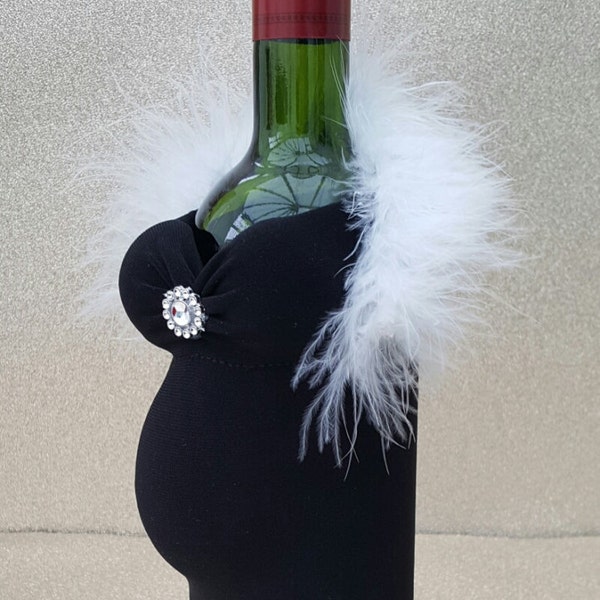 Housse pour bouteille de vin/champagne. Robe de bal droite, baby showers, délicieuses momies, anniversaires, dîners, événements spéciaux