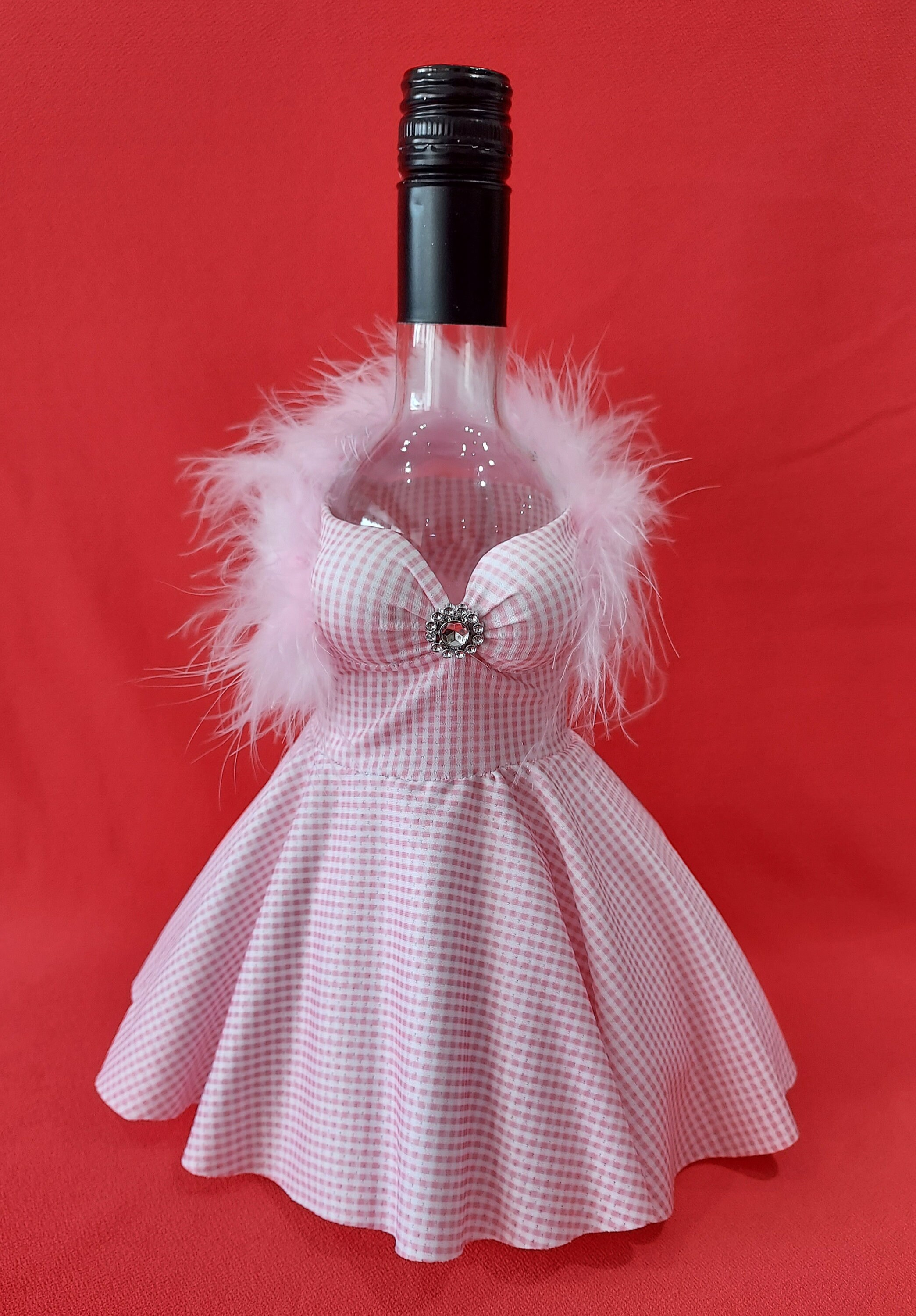 red dress wine bottle Christmas Wine Bottle Dress, Red Satin Cape, Holiday Hostess Gift