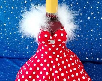 Wine/Champagne bottle cover.  Ballgown: Gift for weddings, Bridal Showers, Engagement, Hen Parties, Birthdays & Proms