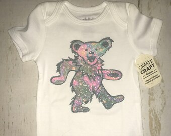 Grateful Dead Baby Bodysuit Dead Head Baby Shower Gift Dancing Bear Kids Shirt