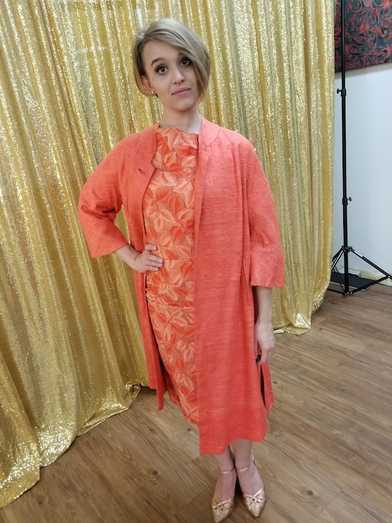 Vintage Coral Dress & Jacket