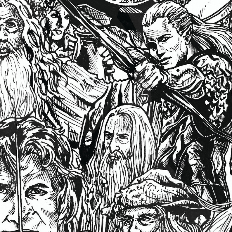 Lord of the Rings/the Hobbit Silhouette Series by Geek Illustration Etsy