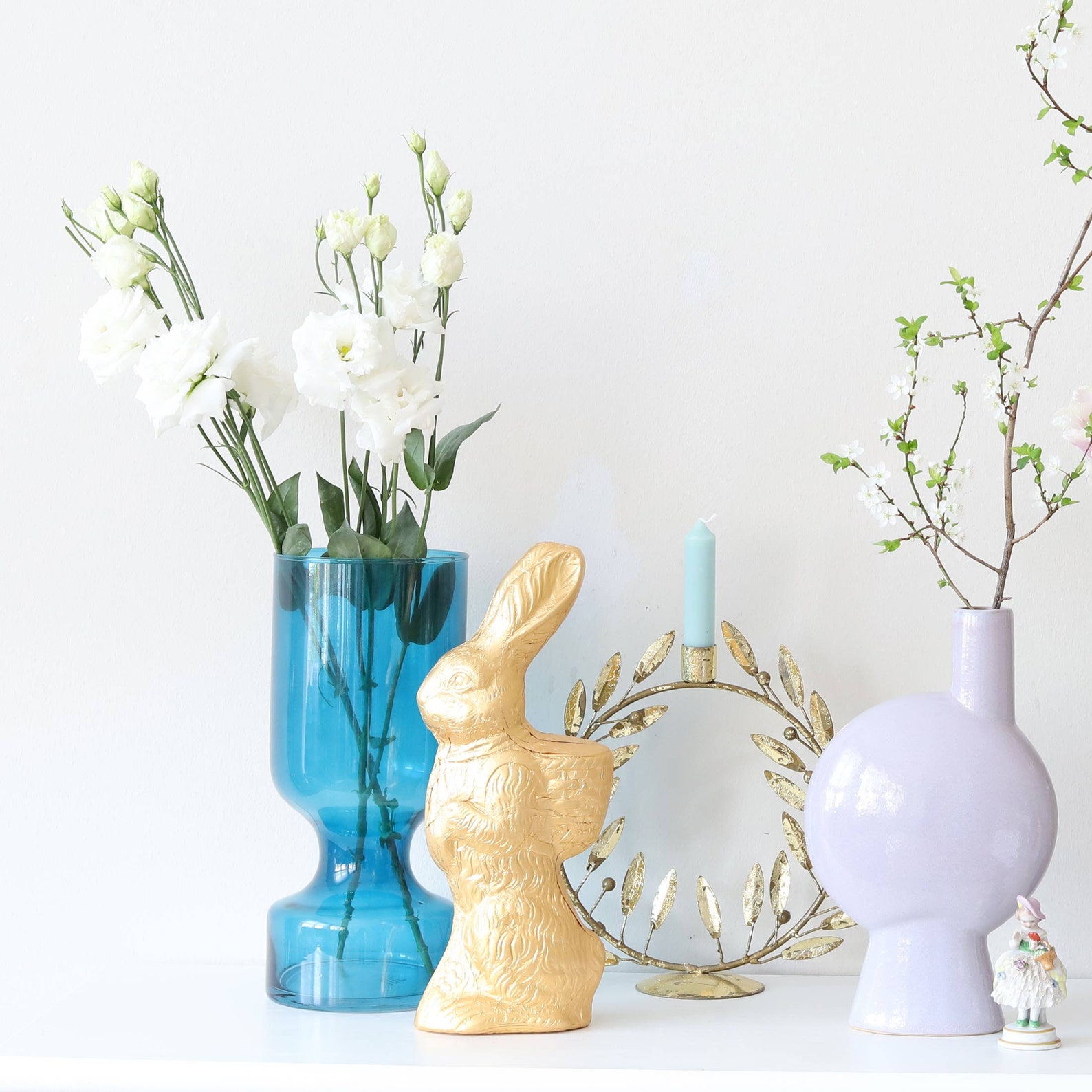 Goldener Kerzenständer aus Blattgold mit Mistelzweig für die | Etsy