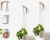 Wood Plant Hanger Hanging Planter Macrame Planter Wall Plant Hanger Indoor Plant Hanger Plants Hooks