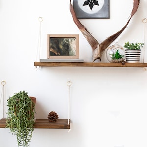 Floating Shelves Set Of 2 Large Hanging Shelves Swing Shelves Wooden Shelves Plants Shelf