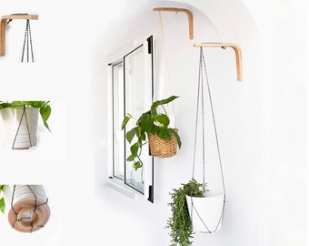Two Wall Plant Hanger, Wall Hook For Plants, Wooden Plant Hanger, Wall Plant Hook, Hanging Planter, Hanging Plant Holder