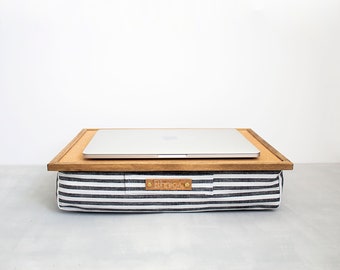 Bureau Portable Pour Ordinateur Avec Coussin - 39x29 Cm, Fibre Carbone, Poignée De Transport