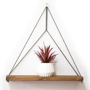 Hängendes Holzregal Floating Shelf Organizer Regal Swing Shelf Hängende hölzerne Pflanzer Geometrische Regale Hängendes Holzregal Cord Regal