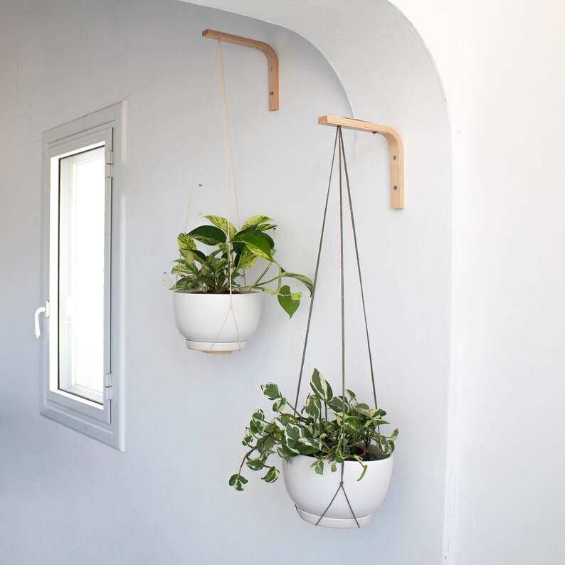 Wall Hook for Hanging Plants Wood Plant Hanger Indoor or Etsy