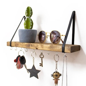 Floating Shelf Key Holder For Wall Wooden Key Storage Key Hook Wall Decoration Key Rack Key Organizer Entryway Key Holder
