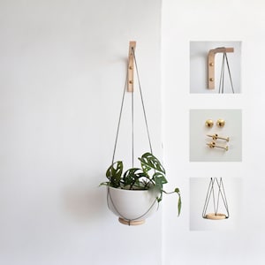 Wandhaken zum Aufhängen von Pflanzen, Pflanzenhalter Wand, Pflanzenhalter, Wandhaken für Pflanzer, Pflanzenhaken aus Holz, Pflanzen Wandaufhänger