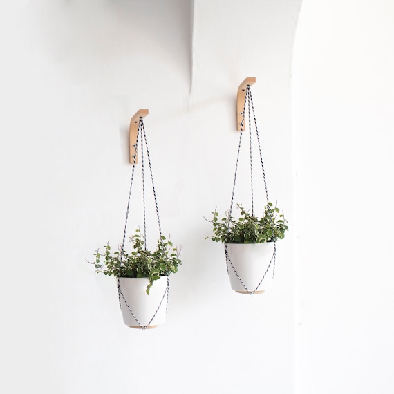 Two Wall Plant Hanger Wall Hook for Plants Wooden Plant 