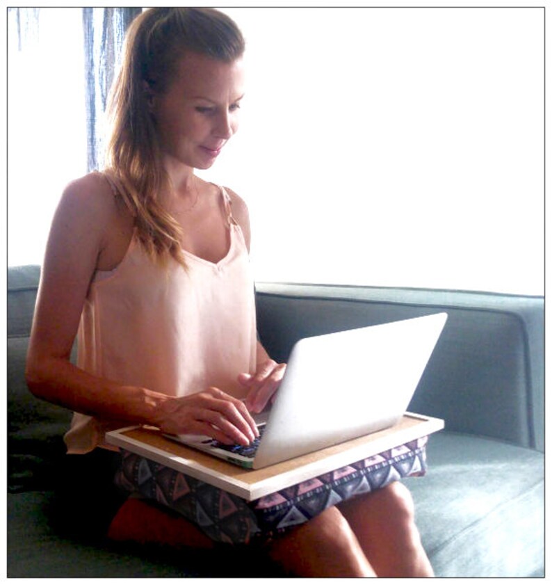 On Sale Laptop Tray With Cushion Lapdesk Serving Tray Wooden Etsy