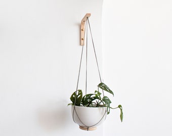 2 Ganci Da Parete In Legno Di Faggio Per Piante Sospese - Supporto A Muro Per Fiori, Lanterne E Decorazioni - Fatto A Mano - 4
