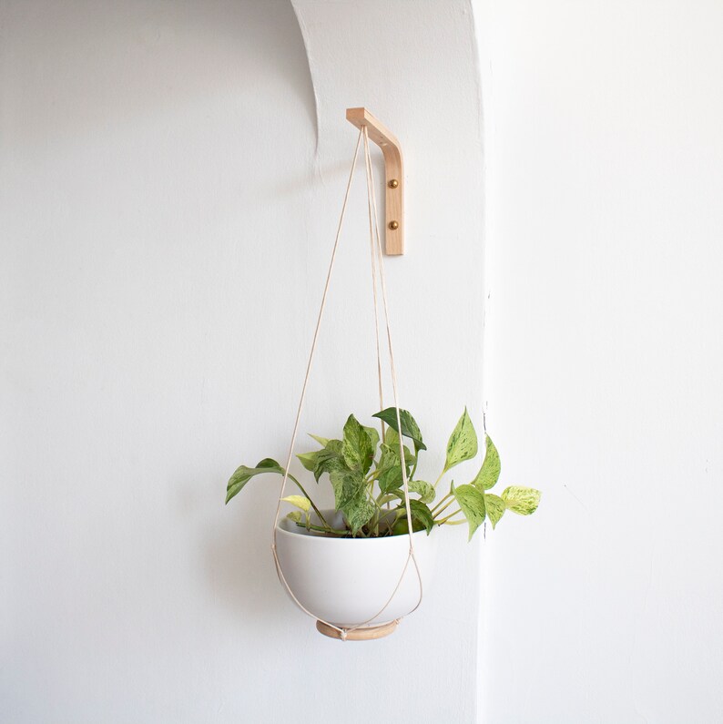 Wall Hook for Hanging Plants Wood Plant Hanger Indoor or Etsy