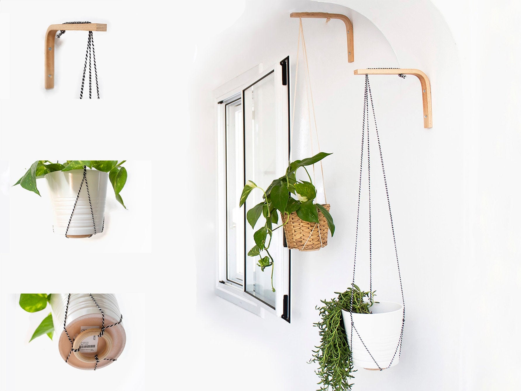 Wall Hook For Hanging Plants Wood Plant Hanger Indoor Or Etsy