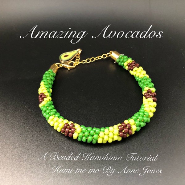 Amazing Avocados Bracelet and Necklace Beaded Kumihimo Tutorial