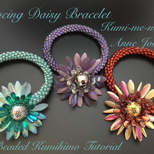 Dancing Daisy Bracelet Beaded Kumihimo Tutorial