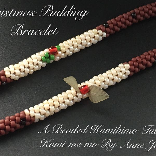 Christmas Pudding Bracelet - A Beaded Kumihimo Tutorial
