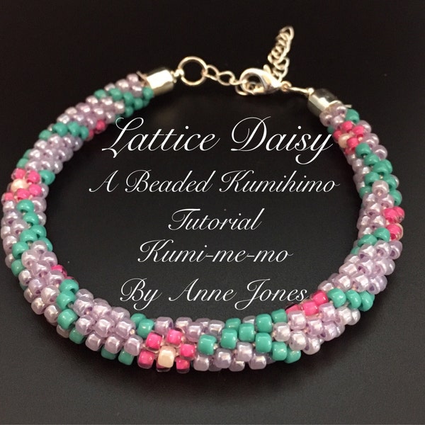 Lattice Daisies Bracelet and Necklace Beaded Kumihimo Tutorial