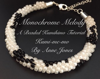 Monochrome Melody Beaded Kumihimo Tutorial