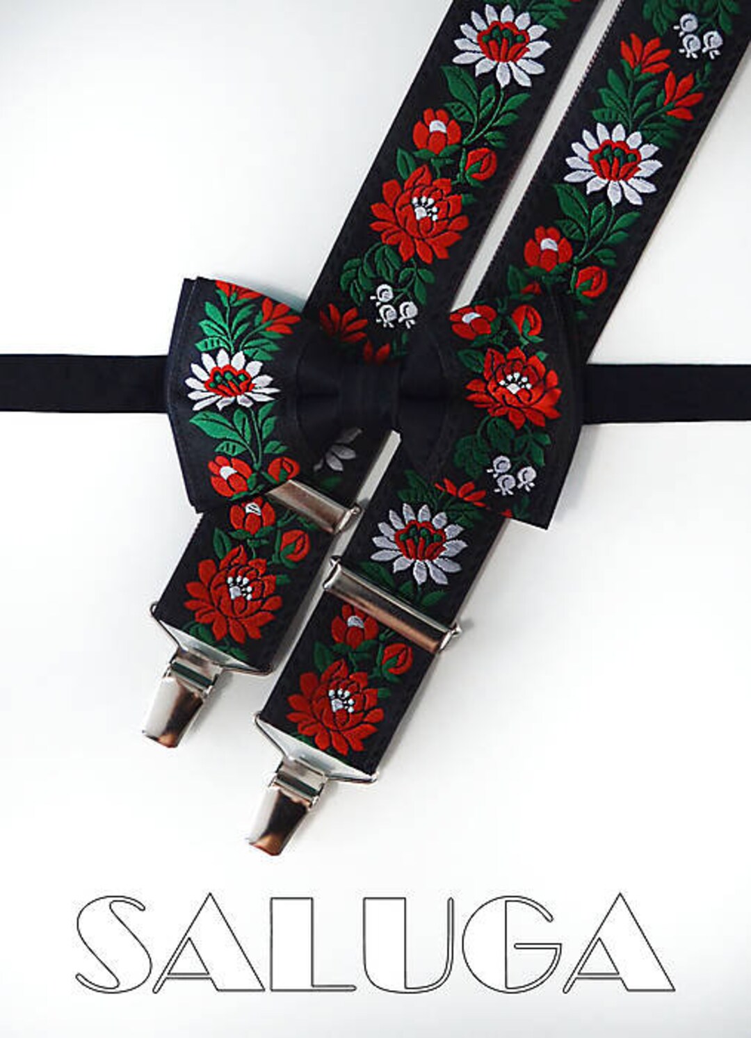 Folk Men's Black Bow Tie and Folk Suspenders Etsy