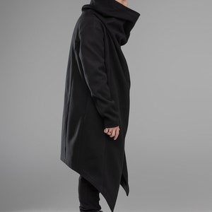 Black Long Trench Coat Men Cosplay Oversized Hoodie - Etsy