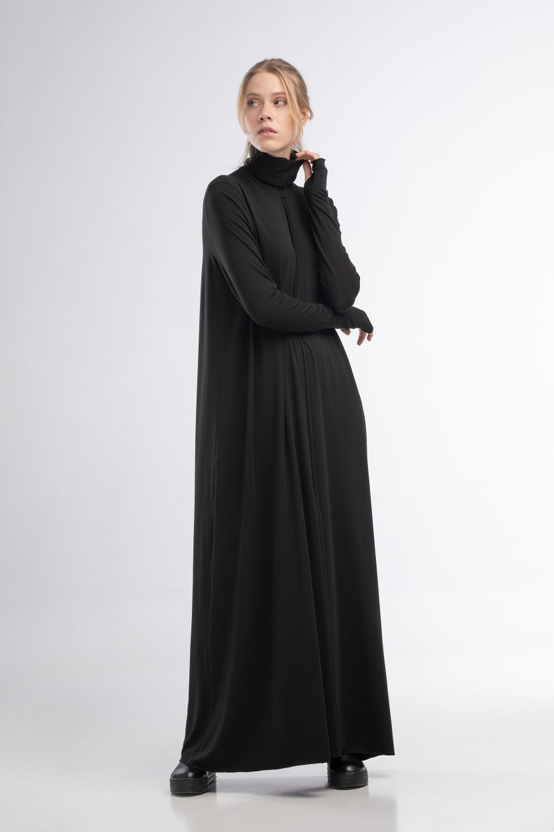 black turtleneck dress long