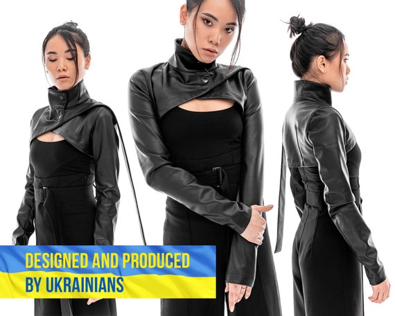 Eco Leather Bolero Jacket for Women 