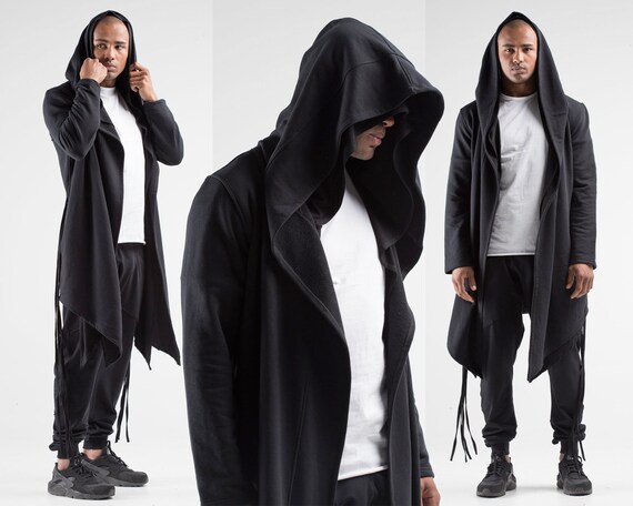 Cosplay Costume Cyberpunk Clothing Punk Gift for Man Black Hoodie Long Man Cardigan Man Jacket Jacket A0060 Cosplay Costume Cyberpunk Clothing Punk Gift for Man Black Hoodie Long Man Cardigan Man Jacket Jacket A0060