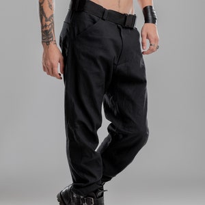 Black Track Pants Men, Cotton Joggers Rave Trousers, Gothic Plus Size ...