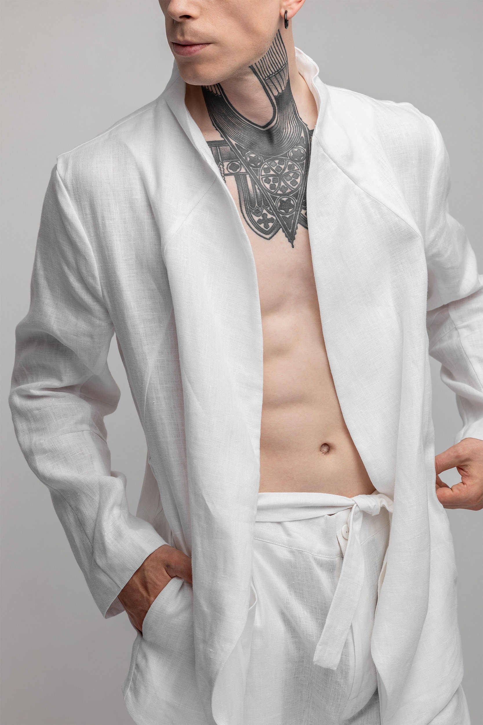 Mens white linen sport cheap coat