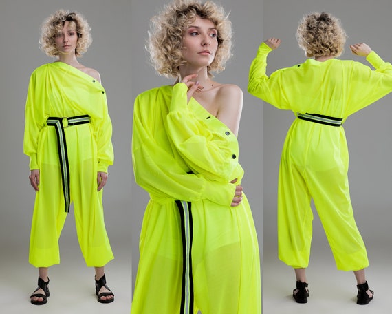 neon mesh jumpsuit