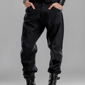 Black Track Pants Men, Cotton Joggers Rave Trousers, Gothic Plus Size ...