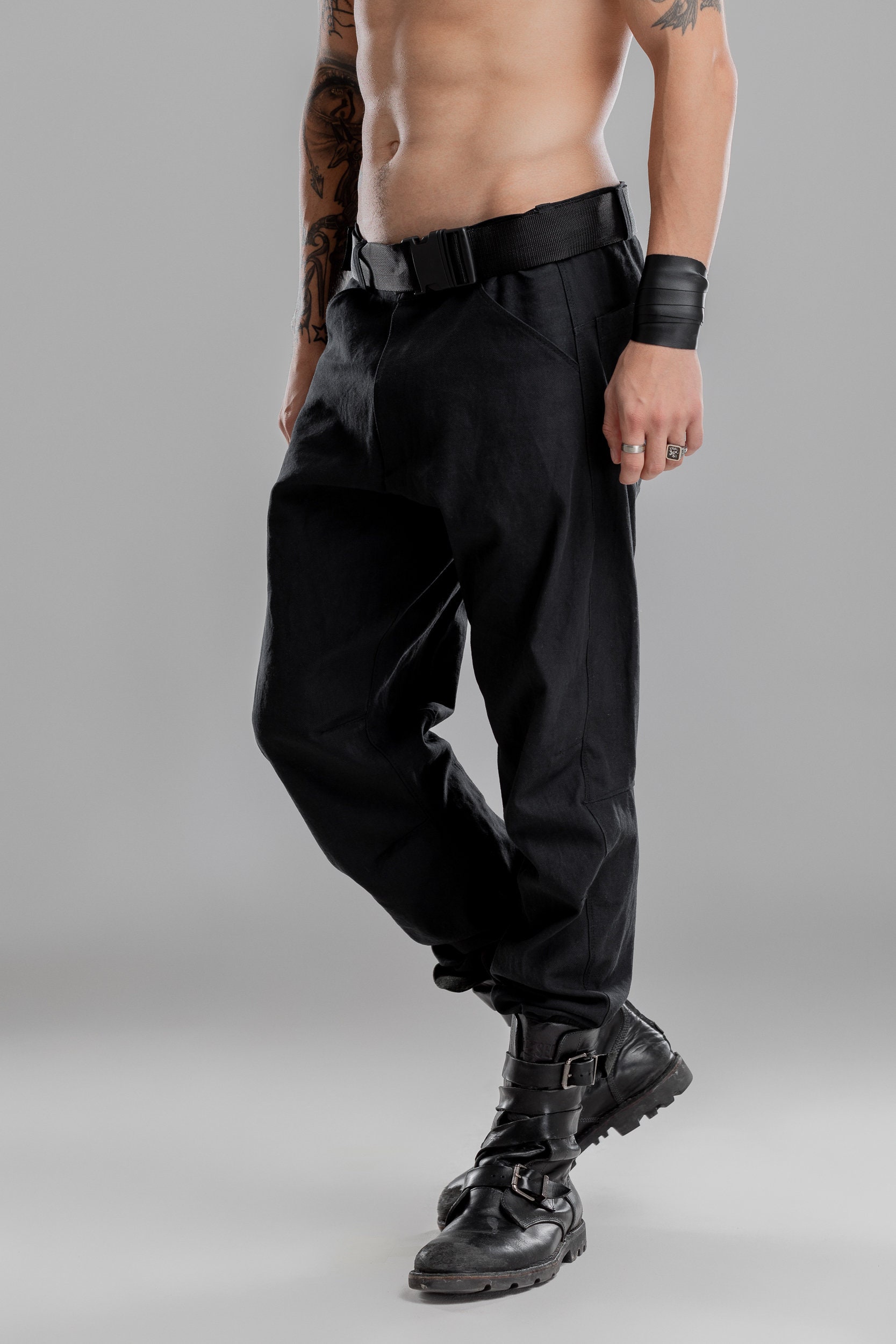 all black track pants