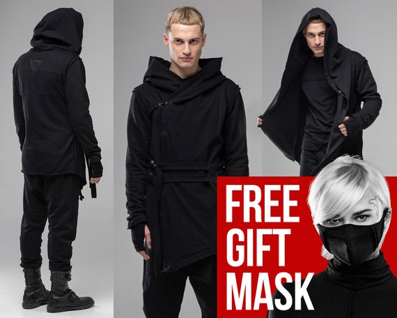 asymmetrical hooded jacket