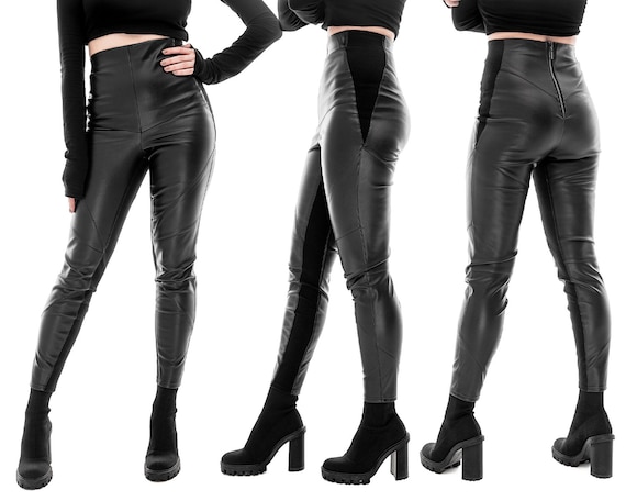 artillerie Spaans menu Strakke hoogbouw faux leren broek voor dames zwarte skinny - Etsy Nederland