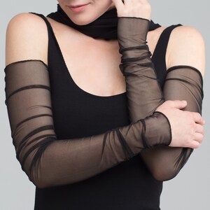 Mesh Gloves 1 Pair 18.9 X 3.5 Long Sheer Gloves Fingerless